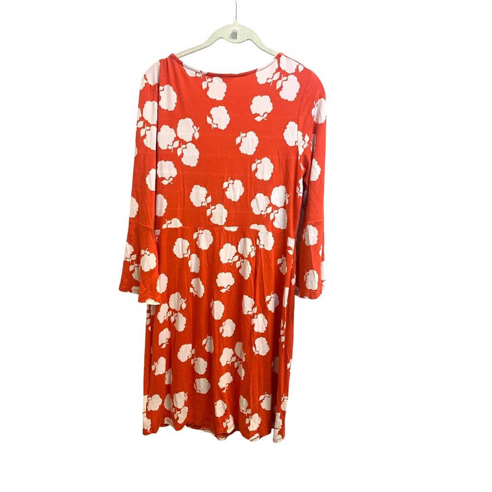 Boden Miriam Orange Print Jersey Dress sz 10 L - Picture 5 of 8